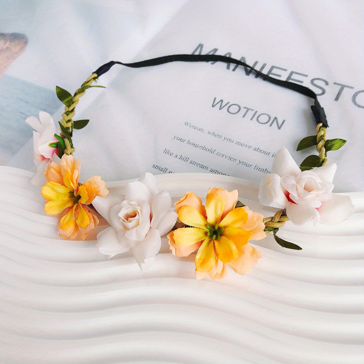 Boho Flower Wreath Hair Band for Women Girls