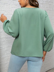  Textured Long Sleeve Blouse