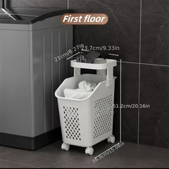 Laundry Basket with Wheels Bathroom Storage