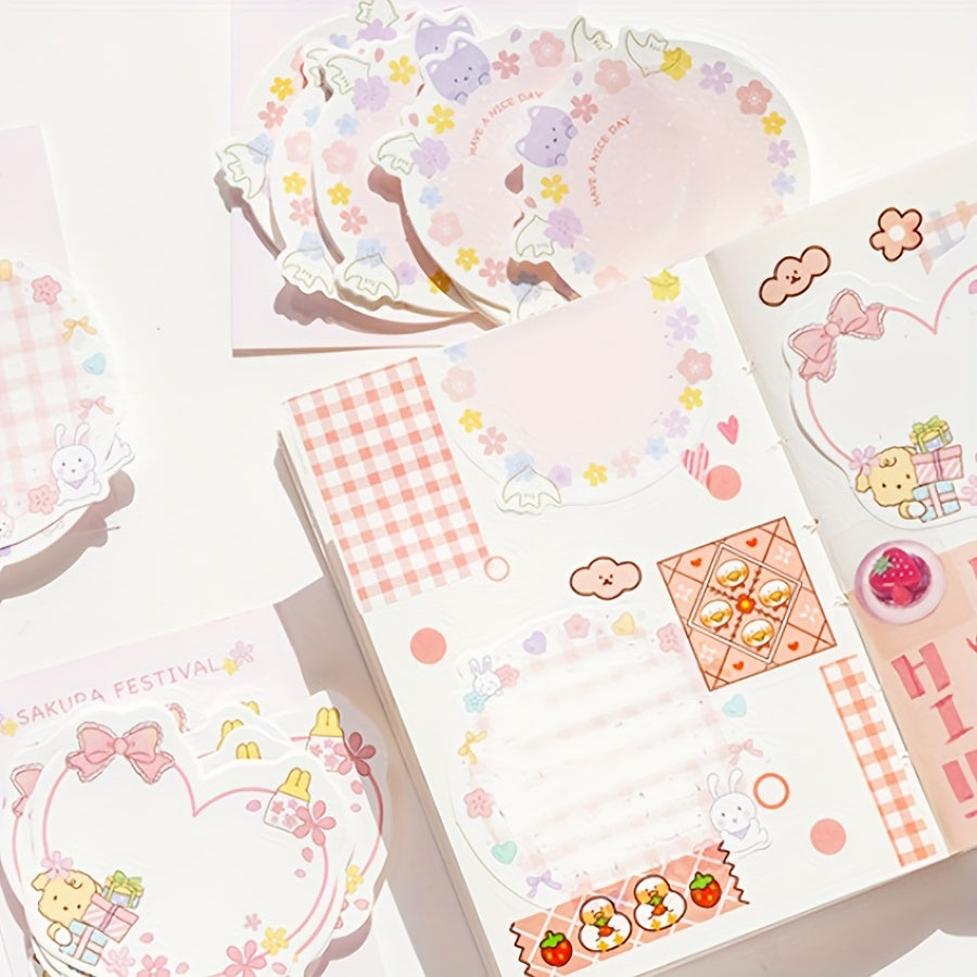 Cherry Blossoms Sticky Notes Girl Journal Notepad 30 Sheets