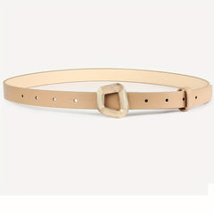 3pcs Geometric Buckle PU Leather Belt Retro Casual Jeans Belt