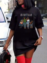  Casual Dress Women's Plus Bestie Graphic Short Sleeve Tee Dress