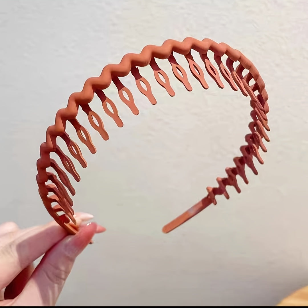 Women Solid Wave Headbands Non slip Hairbands Girls Hair Combs Wash Face