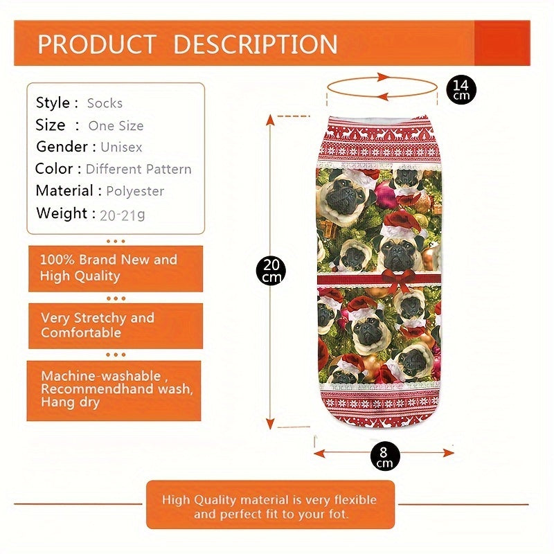 4 Pairs Christmas Print Low Cut Socks Women's Stockings