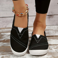 Women's Canvas Slip On Flat Sneakers