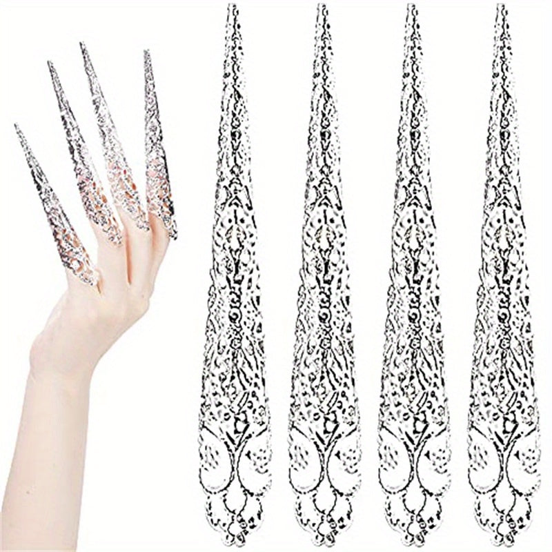 5Pcs Ancient Queen Fingertip Claw Nail Rings for Halloween Cosplay