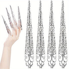 5Pcs Ancient Queen Fingertip Claw Nail Rings for Halloween Cosplay