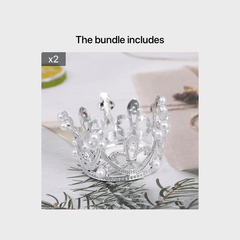 Mini Crown Princess Topper Crystal Pearl Hair Ornaments for Wedding