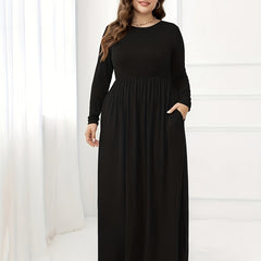  Long Sleeve Maxi Dress With Pockets
