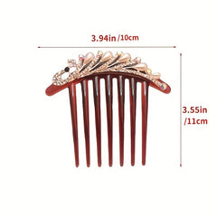 Vintage Faux Pearl Hair Comb Rhinestone Hair Comb Women's Classic Headwear