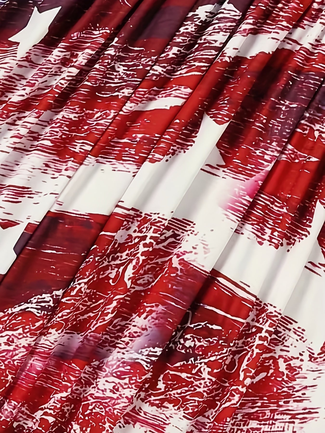  Flag Print Casual Summer Dress Women's Plus