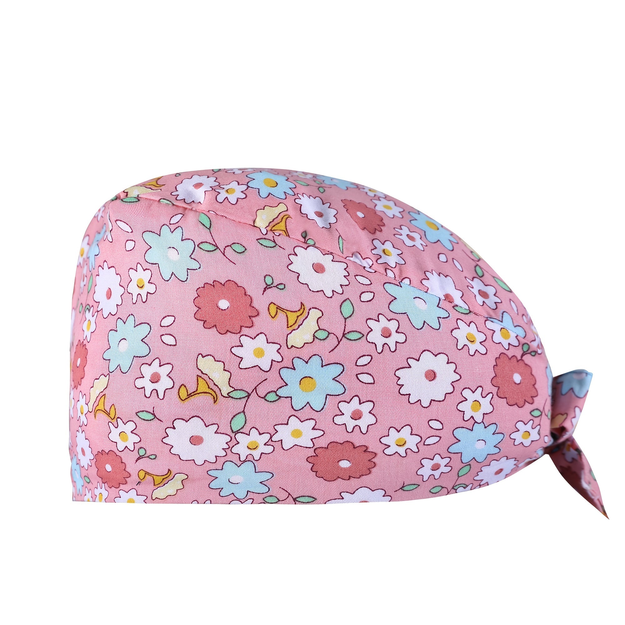 Cartoon Print Working Hats With Sweatband Animal Pattern Scrub Caps Nurse Hat