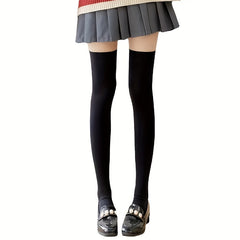 Women's Solid Thigh High Socks Over The Knee Stockings
