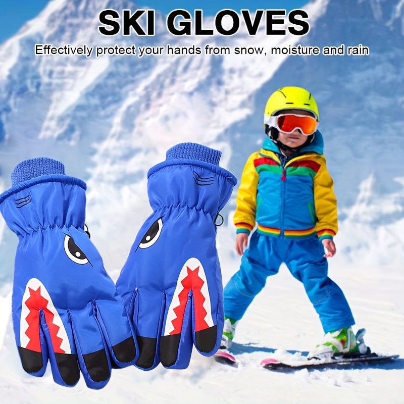 Kids Skiing & Snowboarding Gloves - Waterproof & Warm Winter Gloves