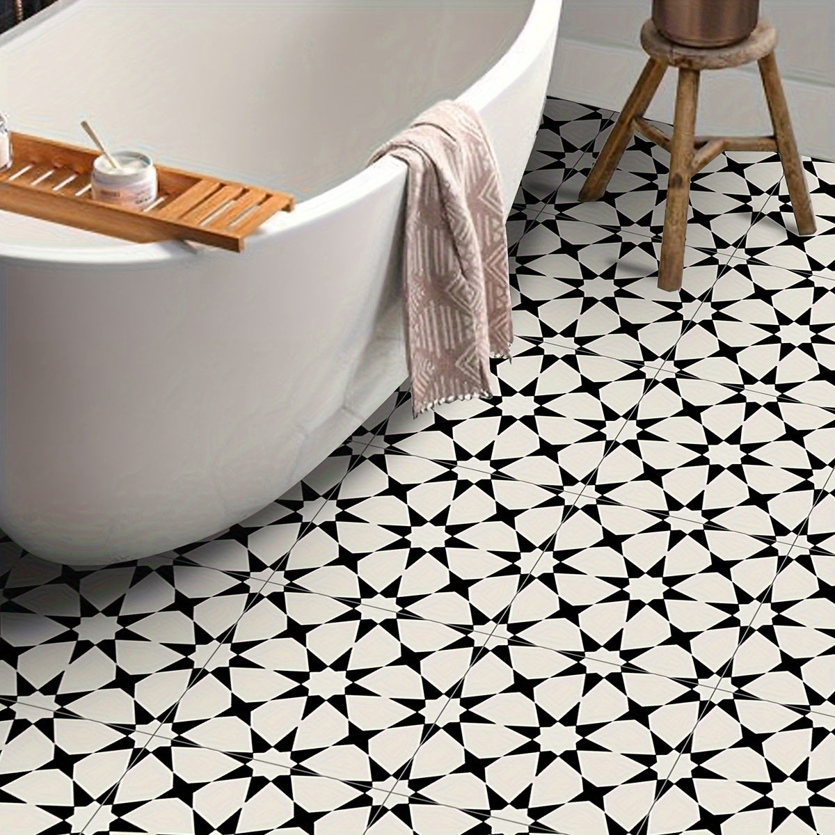 9pcs Flower Brick Stickers Waterproof Non-slip Home Decoration