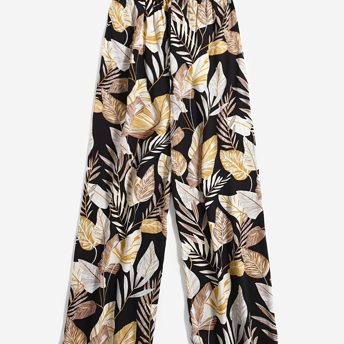  Tropical Print Wide Leg Trousers