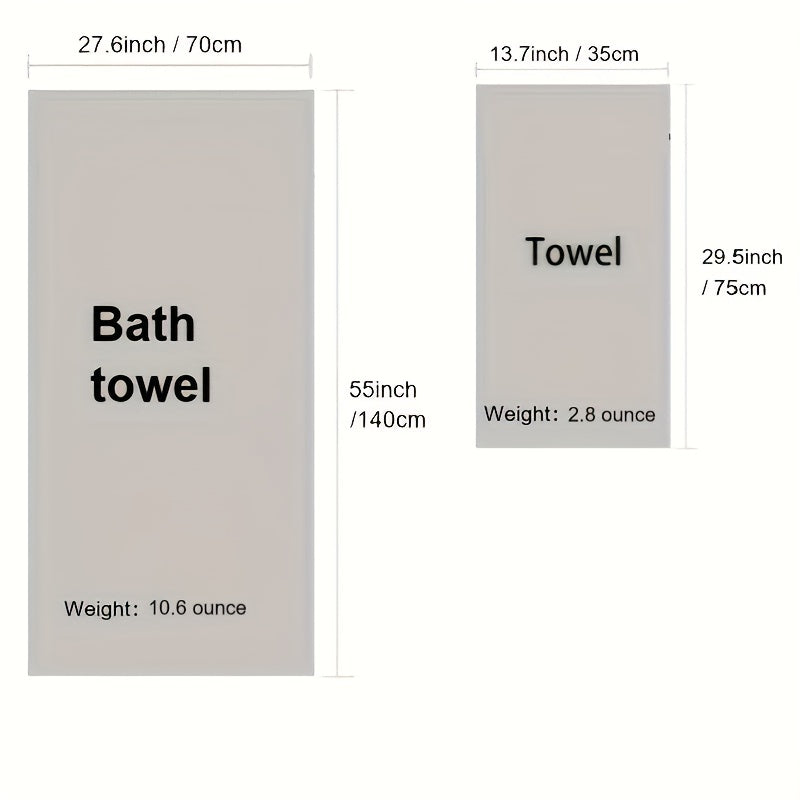 Soft Comfort Bath Towel Set High Coral Fleece Stripe Pattern