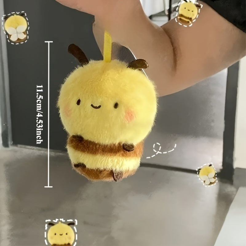 3pcs Cartoon Bee Plush Toys Soft Stuffed Animals with Floral Accents
