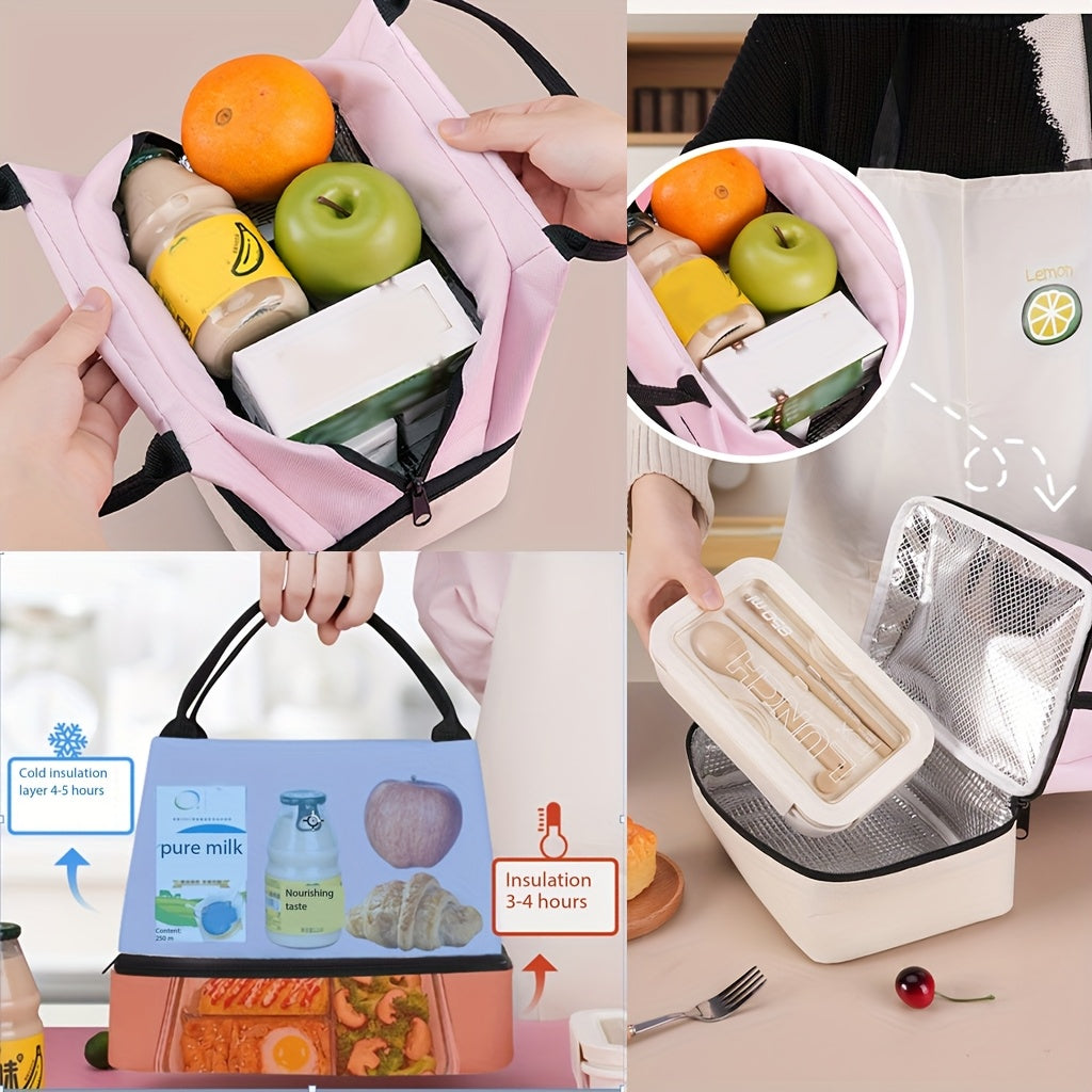 Campsite Stitch Insulated Lunch Bag Leak Proof Portable Ice Pack Cooler