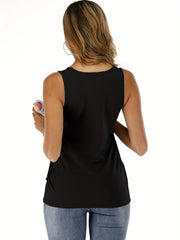 V Neck Tank Top Casual Sleeveless Top For Summer