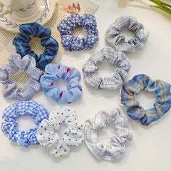 10pcs Floral Fabric Hair Scrunchies for Women Girls Sleep Soft