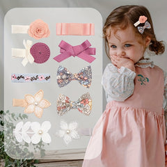 10pcs Girls' Flower Hairpin Bow Lace Faux Pearl Hair Clips