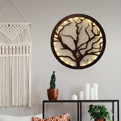 LED Tree Of Life Shape Lamp Retro Wooden Home Decoration