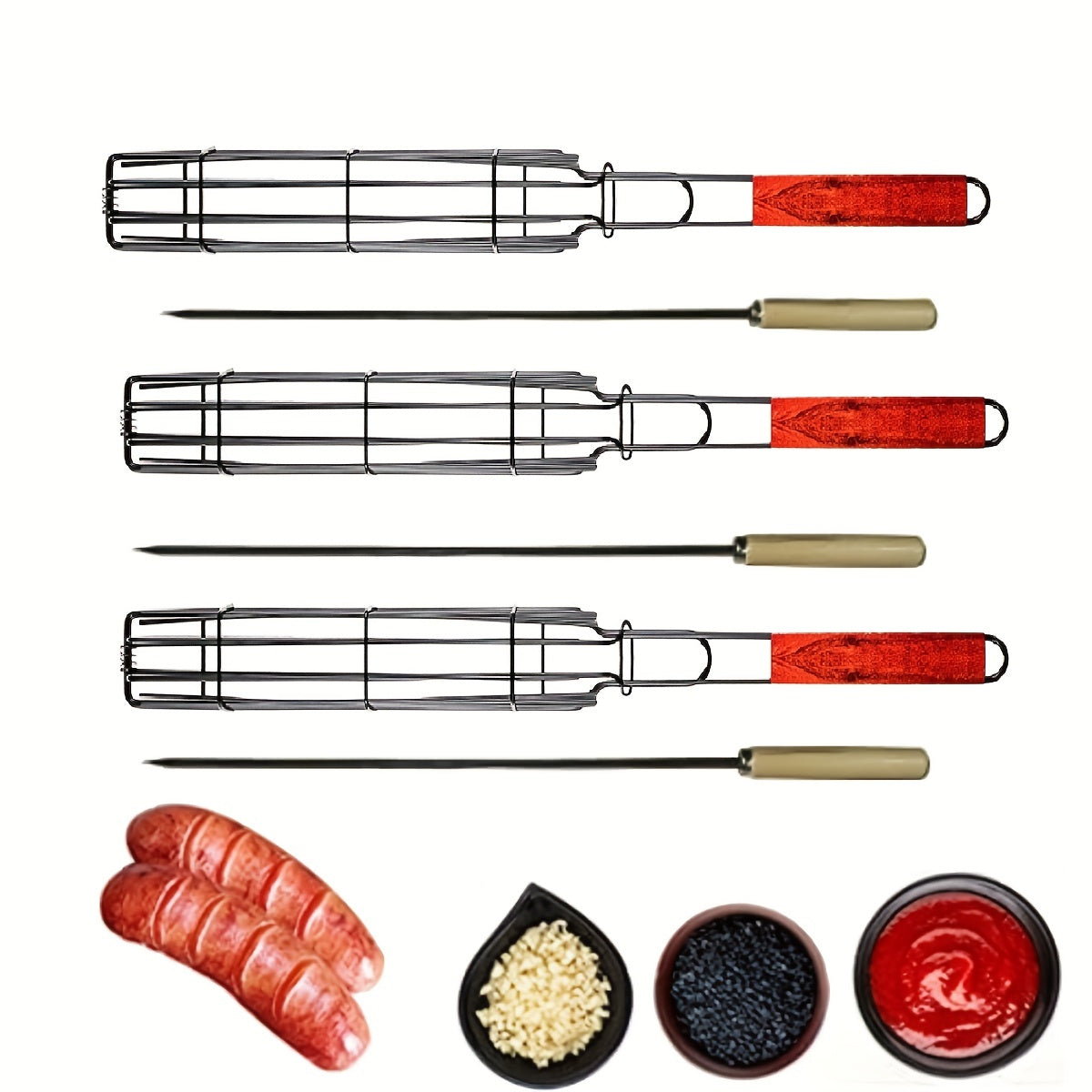 6-Piece Nonstick Kabob Grilling Basket Set
