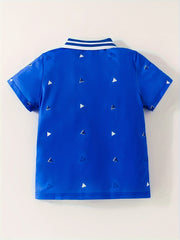 Stylish Triangle Pattern Kids Shirt For Summer Outdoor