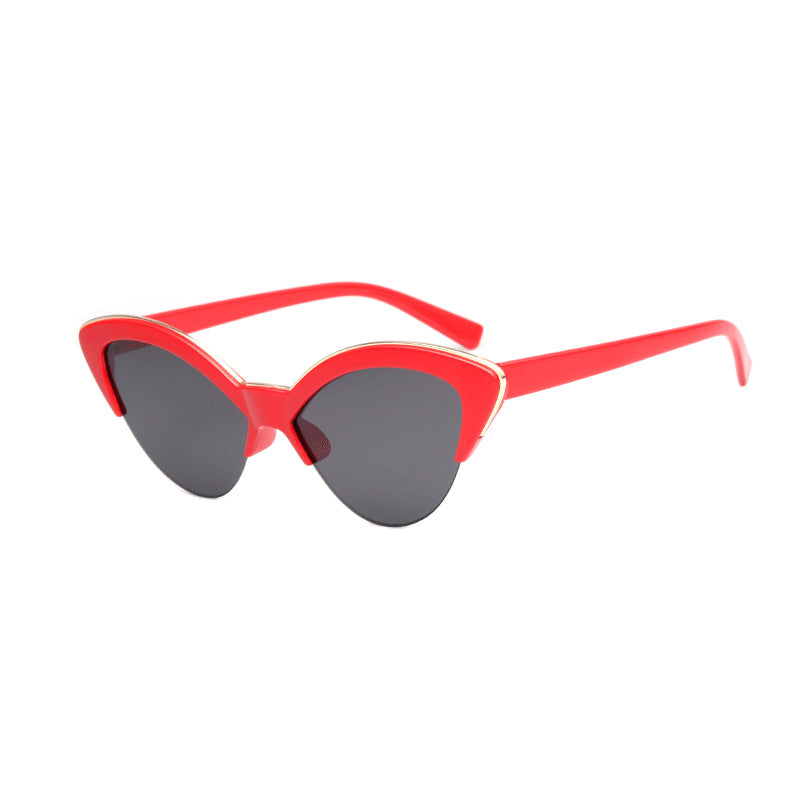 Cat Eye Semi Rimless Sunglasses Beach Party Club UV400