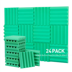 24pcs Green Sound Absorbing Cotton for Recording Room