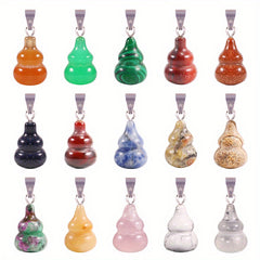 12 Assorted Crystal Gourd Pendants for Healing & Crafting