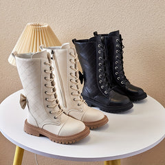 Girls Bowknot Boots Lightweight Non Slip Boots Zipper