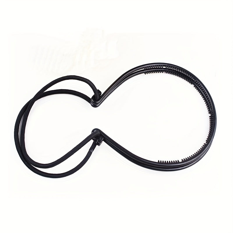 Double Layered Hair Band With Adjustable Rubber Cord