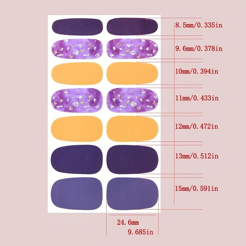 Gel Nail Stickers Self Adhesive Full Nail Wraps for Women and Girls