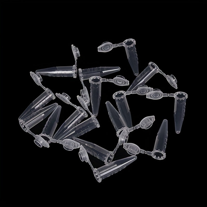 50pcs 0.5ml Clear Micro Plastic Test Tubes with Snap Caps