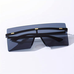 Oversized Rimless Square Sunglasses UV400
