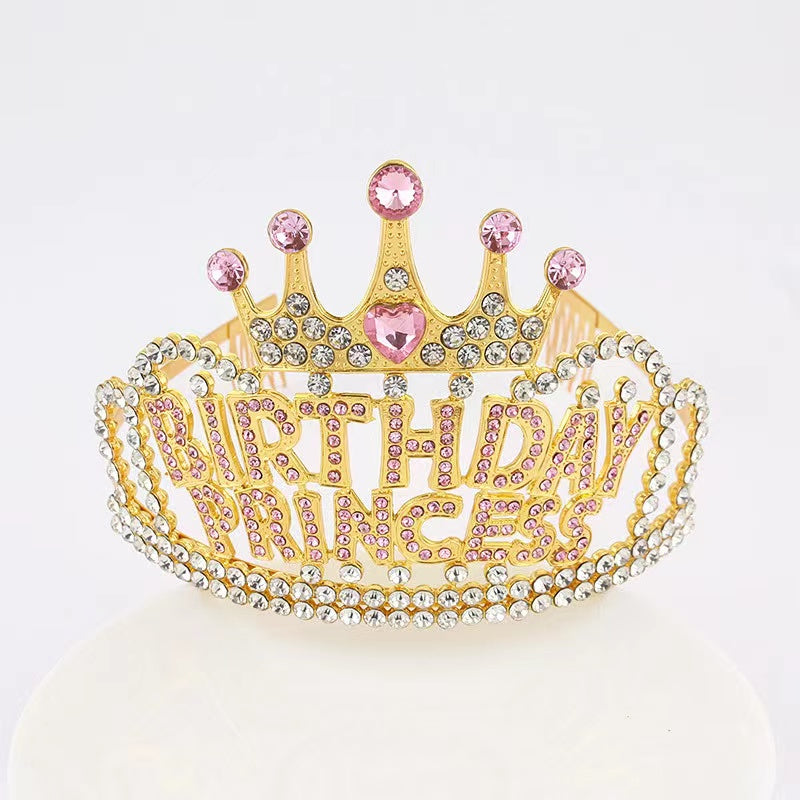 Birthday Princess Crown Birthday Girl Tiara Princess Hairband Headband