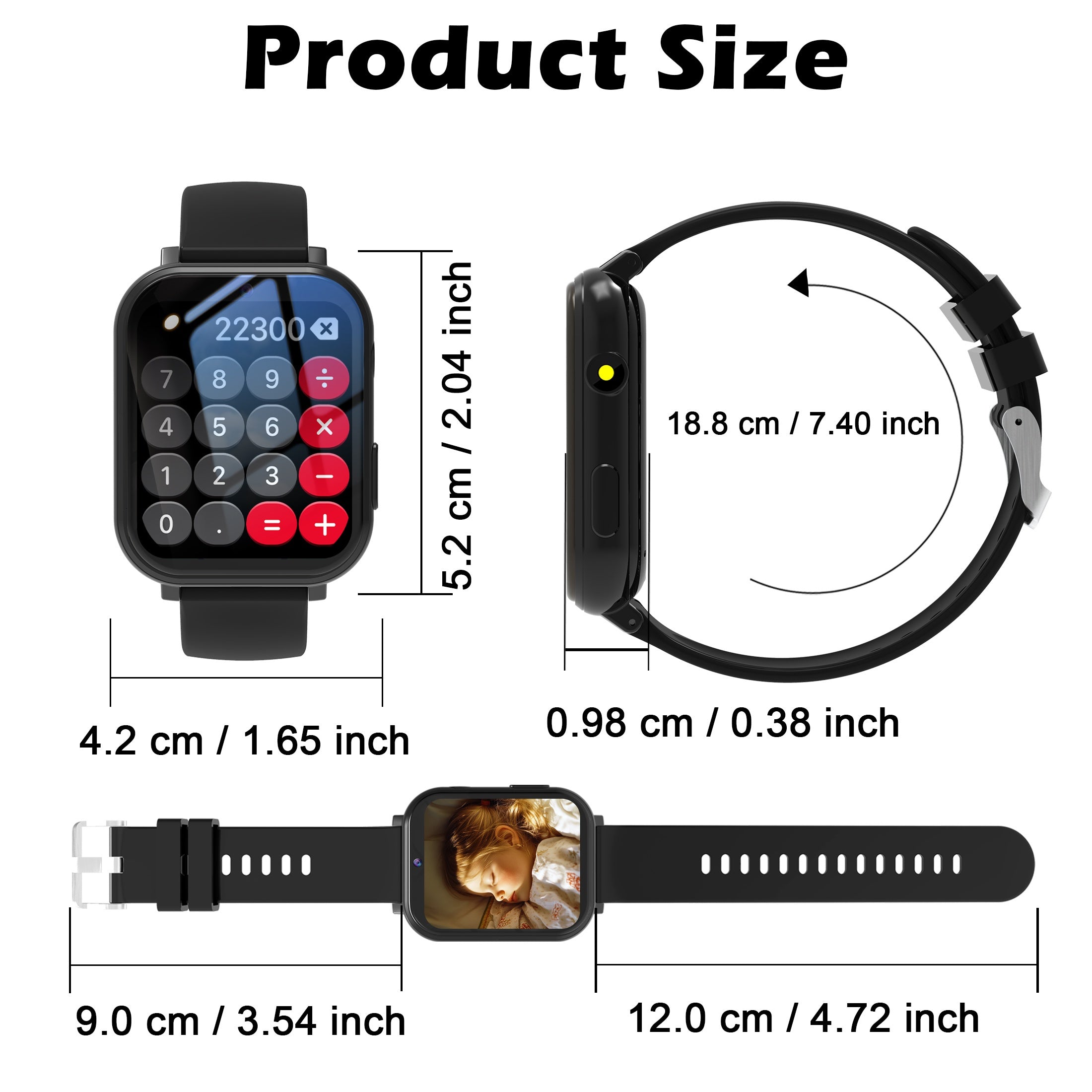 ERUN Smart Watch Educational Games HD Touchscreen Camera Flashlight Calculator