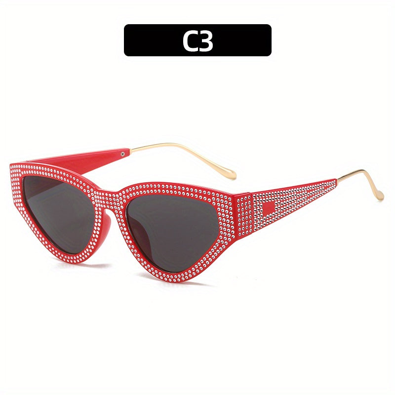 Y2K Rhinestone Cat Eye Sunglasses UV400