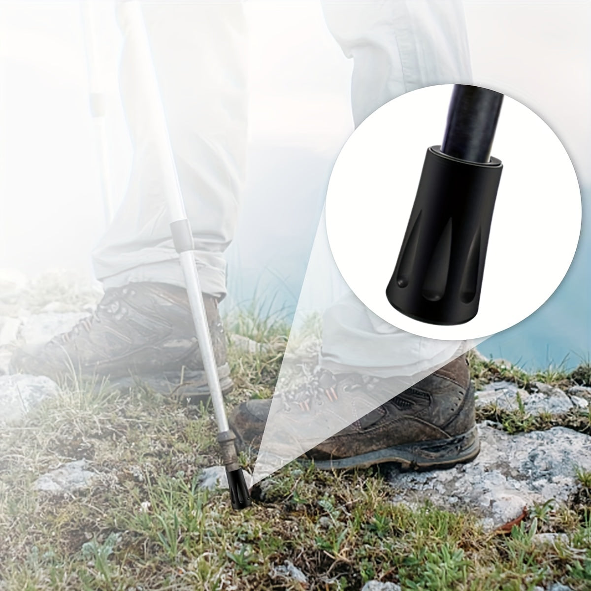3pcs Outdoor Hiking Pole Accessories Shock-absorbing Trekking Pole Tips