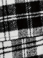  Plaid Print Long Sleeve Button Up Tunic Shirt