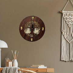 Children's Room Clock Lamp Laser Carving Tree Of Life Shape