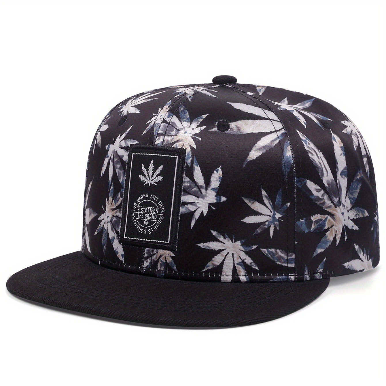 Leaf Print Snapback Hat Unisex Baseball Cap Lightweight Sunshade Dad Hat