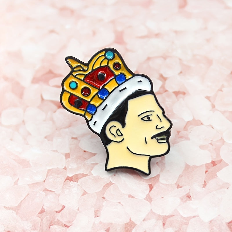 Crowned Bearded Man Lead Singer Brooch