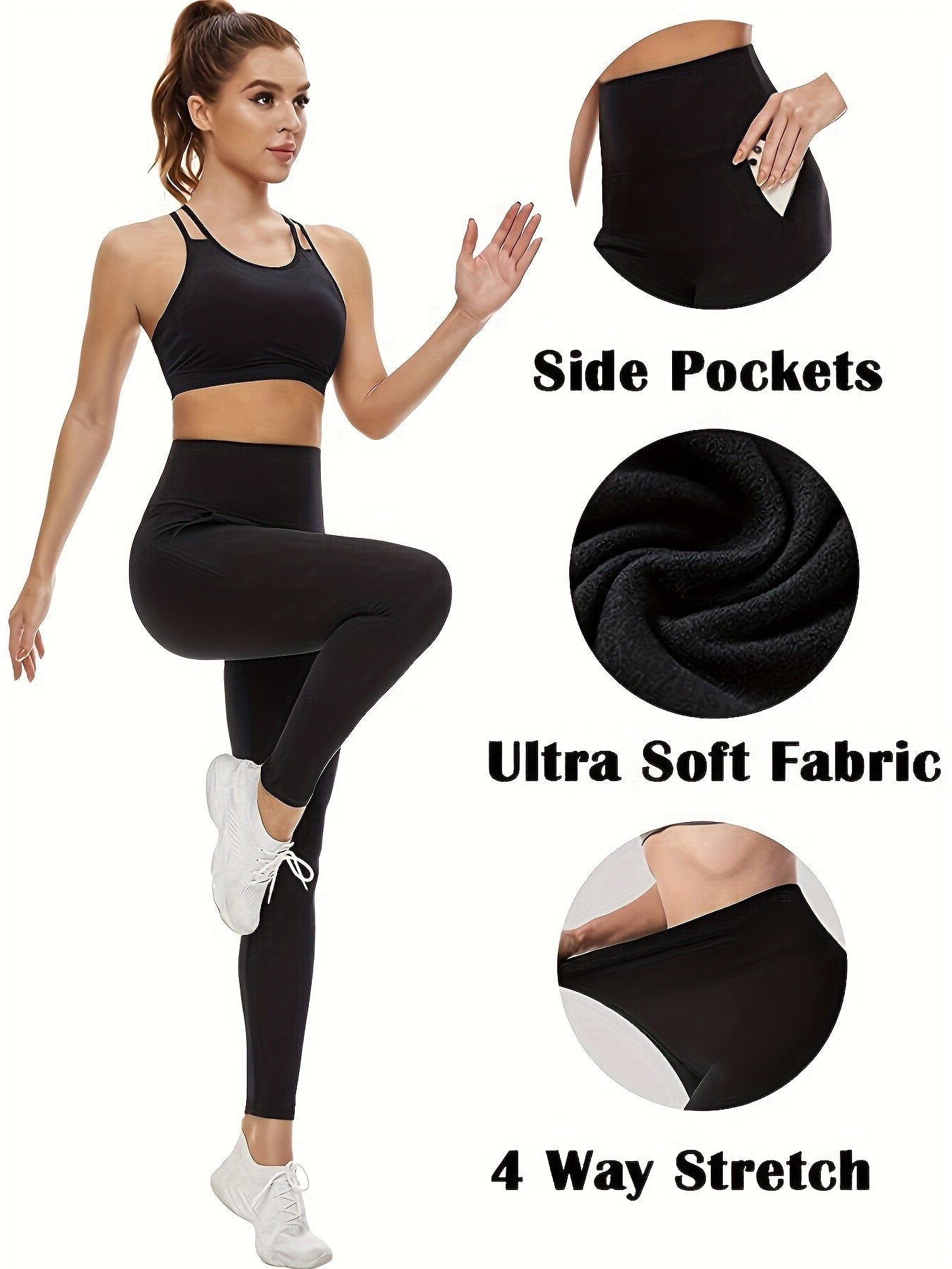 3pcs Butt Lift High Waisted Tummy Control Yoga Leggings