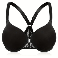  Bra Women's Plus Lace Closure Front Racer Back Underwire Bra