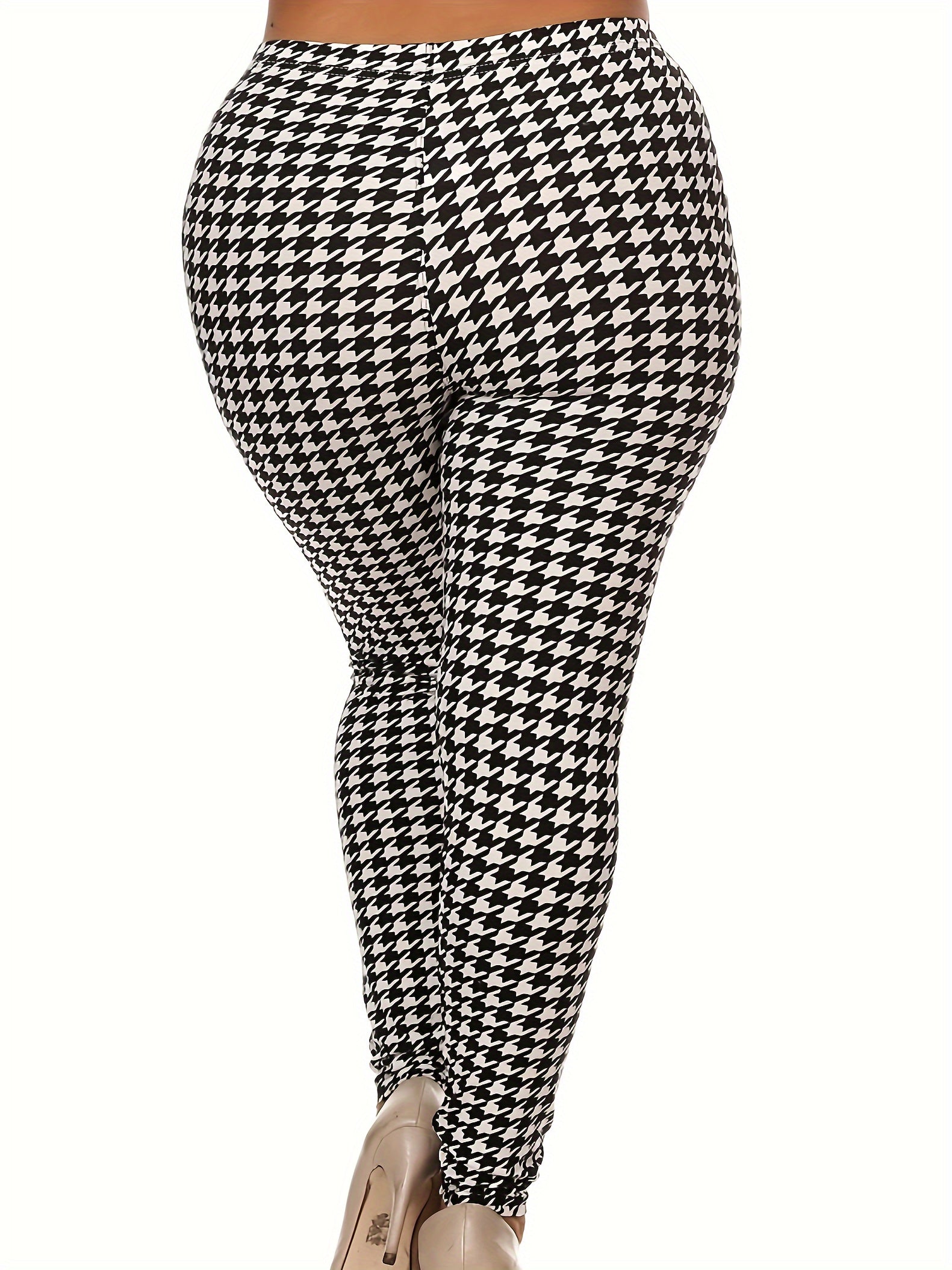  Houndstooth Print High Rise Leggings