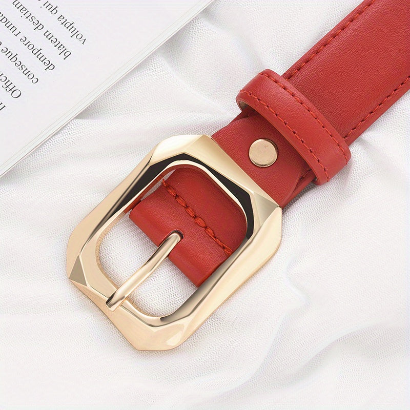 Women's Golden Pin Buckle Belt Skinny Waistbands