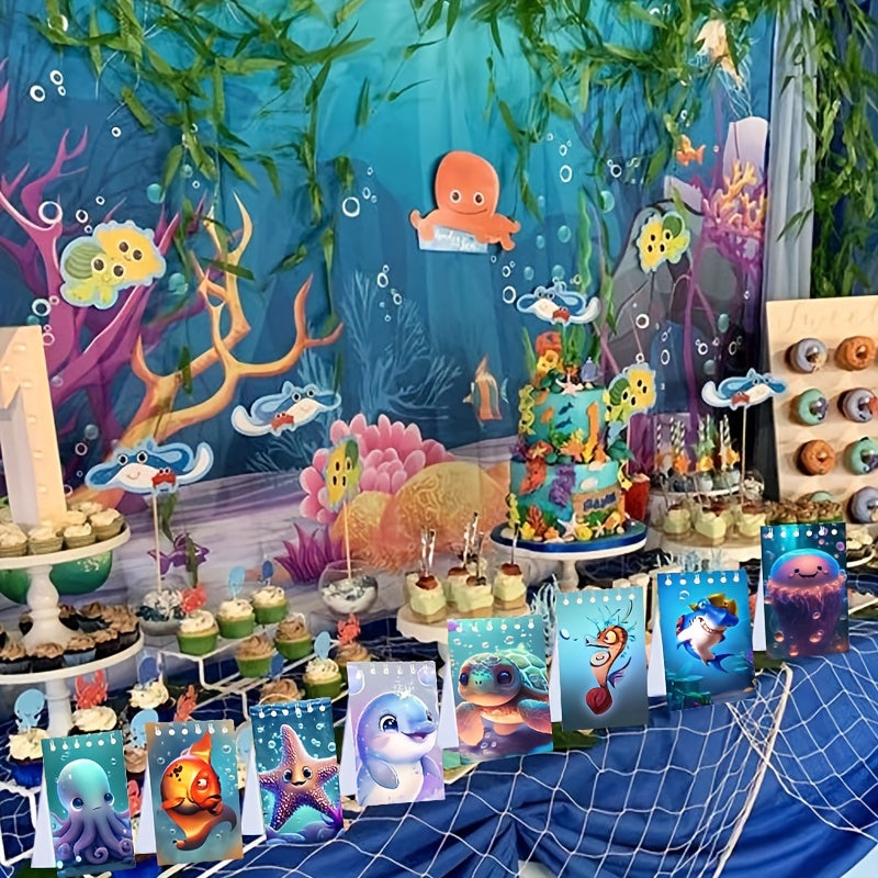 8pcs Mini Sea Animal Notebooks Ocean Party Favors